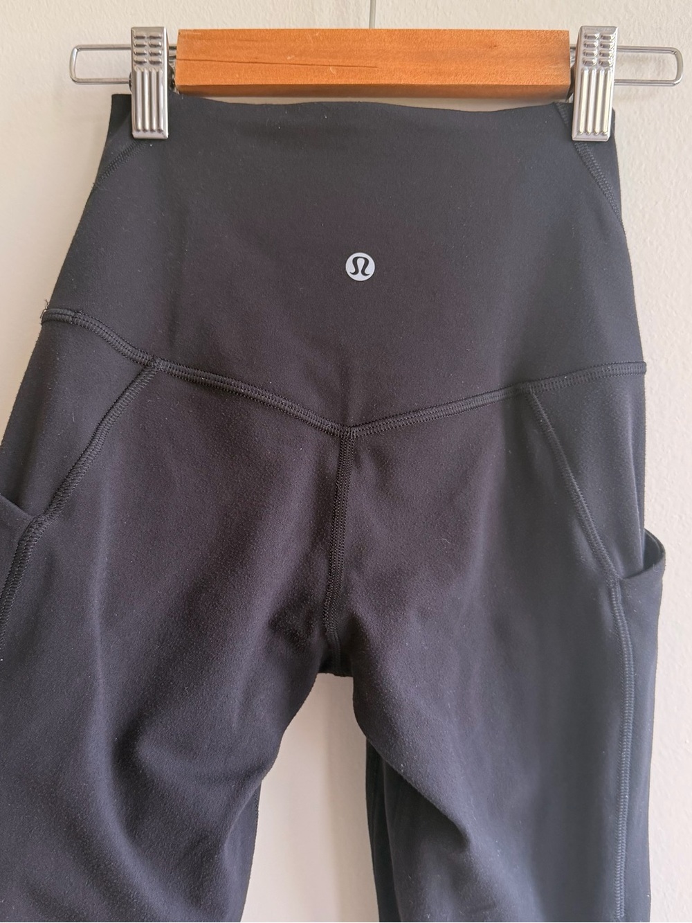 lululemon athletica Black High-Waist Workout Shorts with Side Pockets